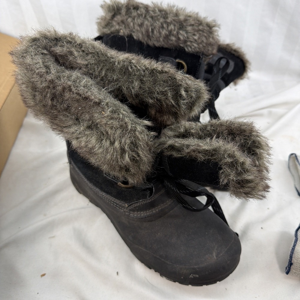 Women's Khombu Slope Snow Boots Winter‎ Boots Suede Black Size 11m